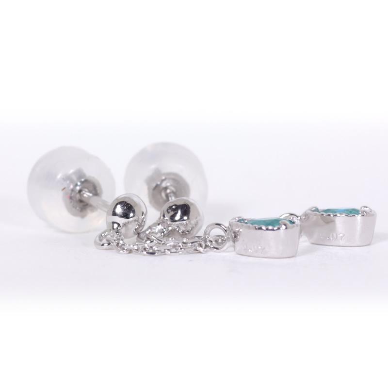 希少石］天然パライバトルマリン 計0.18ct pt900 ペアピアス 【1点モノ 