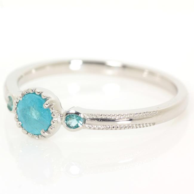 【1点モノ商品】Pt900 プラチナ×パライバトルマリンアンティークリング【Soleil】ソレイユ【0.29ct】の画像