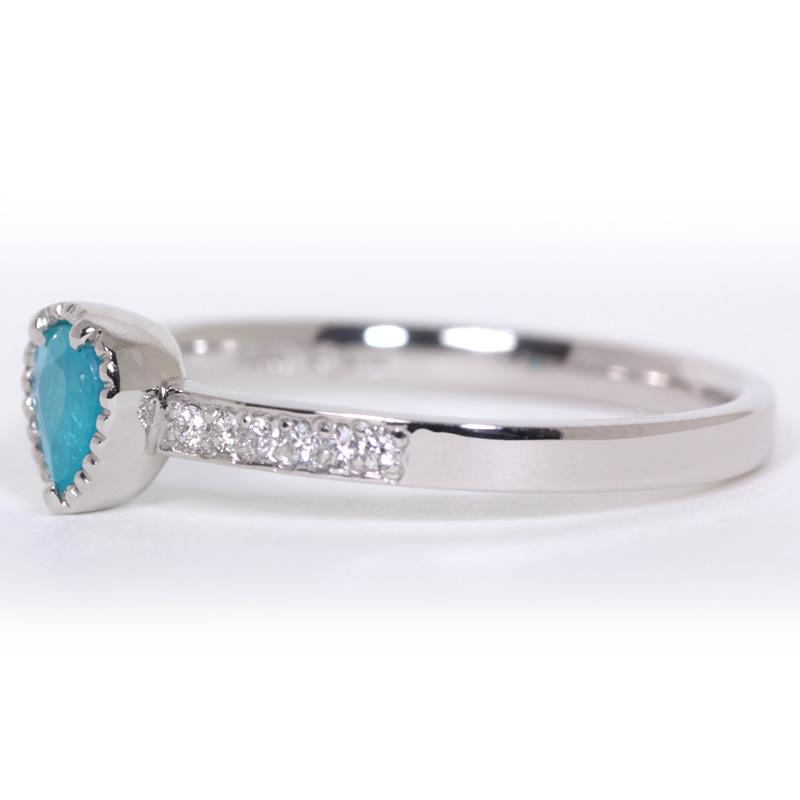 【1点モノ商品】Pt900　プラチナ ダイヤモンドハーフエタニティペアシェイプパライバリング0.32ct |  | 05