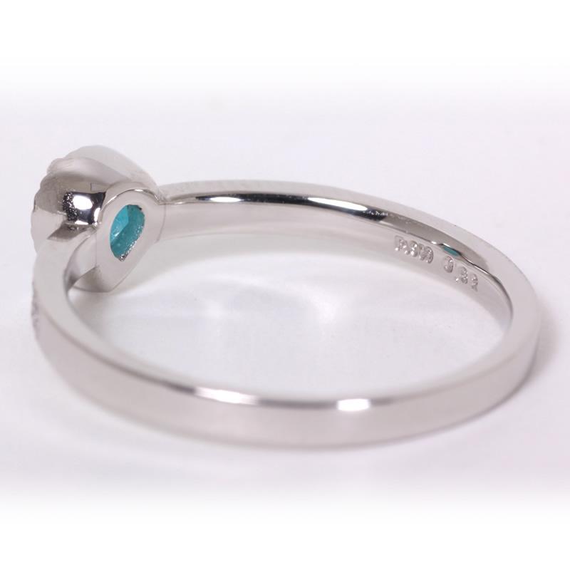 【1点モノ商品】Pt900　プラチナ ダイヤモンドハーフエタニティペアシェイプパライバリング0.32ct |  | 07