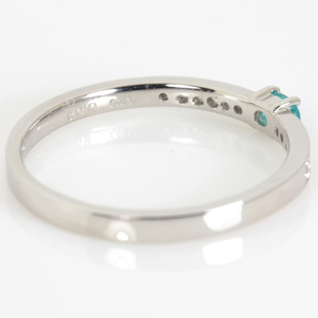 【1点モノ商品】Pt900　プラチナ ダイヤモンドハーフエタニティペアシェイプパライバリング0.32ct |  | 08