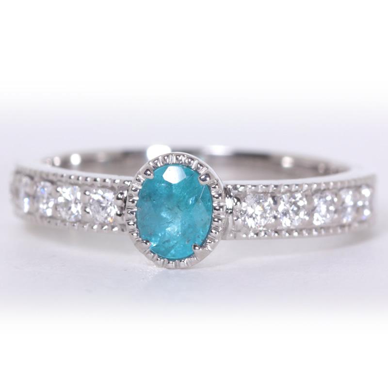 【1点モノ商品】Pt900　プラチナ ダイヤモンドハーフエタニティパライバリング0.28ct |  | 07