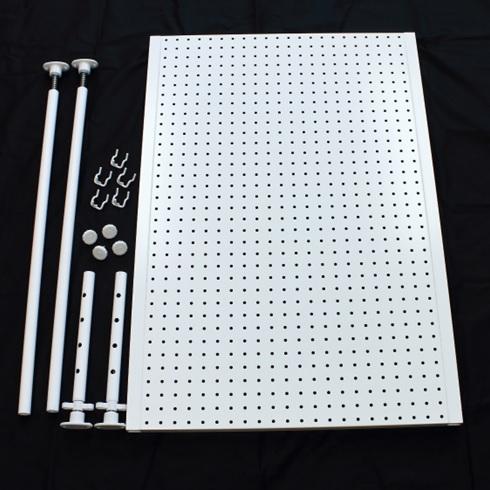 卓上突っ張りパンチングパネルW600 白・黒 有孔ボード スチール 壁面