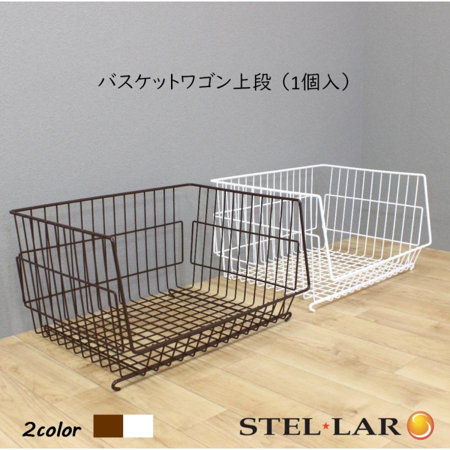 バスケットワゴン 上段カゴ 1個入 クローゼット 収納 押し入れ 3段