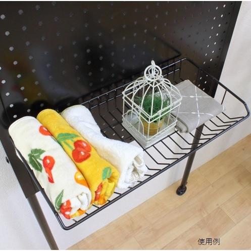 パンチングパネル用バスケット 網カゴ 網棚 壁面収納 突っ張り 有孔