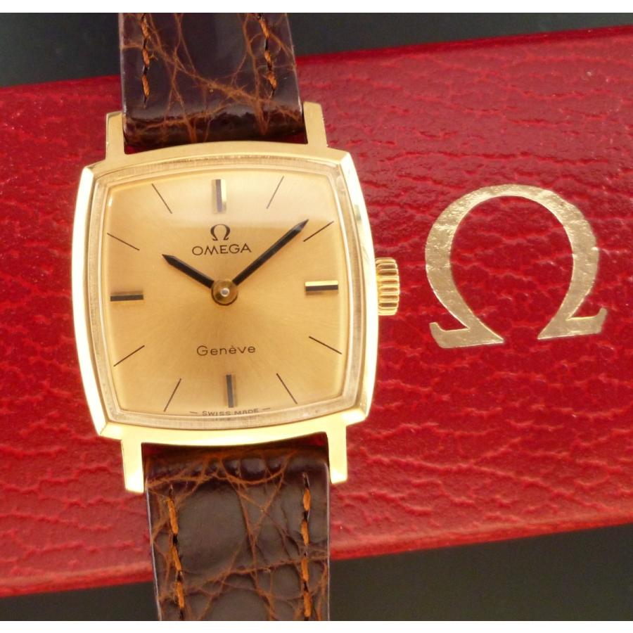 オメガ OMEGA 1970年製 K18YG 金無垢 レディース 手巻き 希少な箱つき アンティーク腕時計