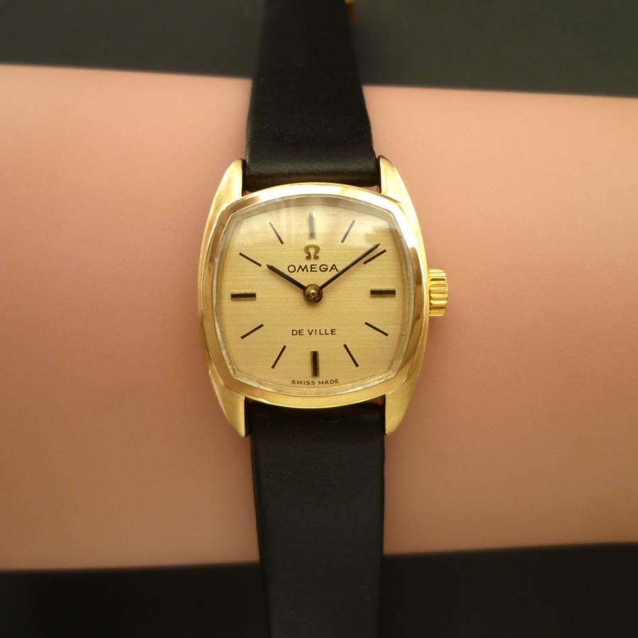DE VILLE オメガ OMEGA レディース アンティーク 1970年製 18K金無垢