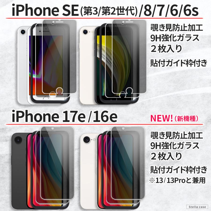 2枚入 ガイド枠付 iPhone SE3 SE2 SE ガラスフィルム 覗き見防止 11 12
