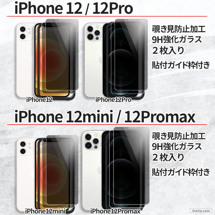 2枚入 ガイド枠付 iPhone SE3 SE2 SE ガラスフィルム 覗き見防止 11 12