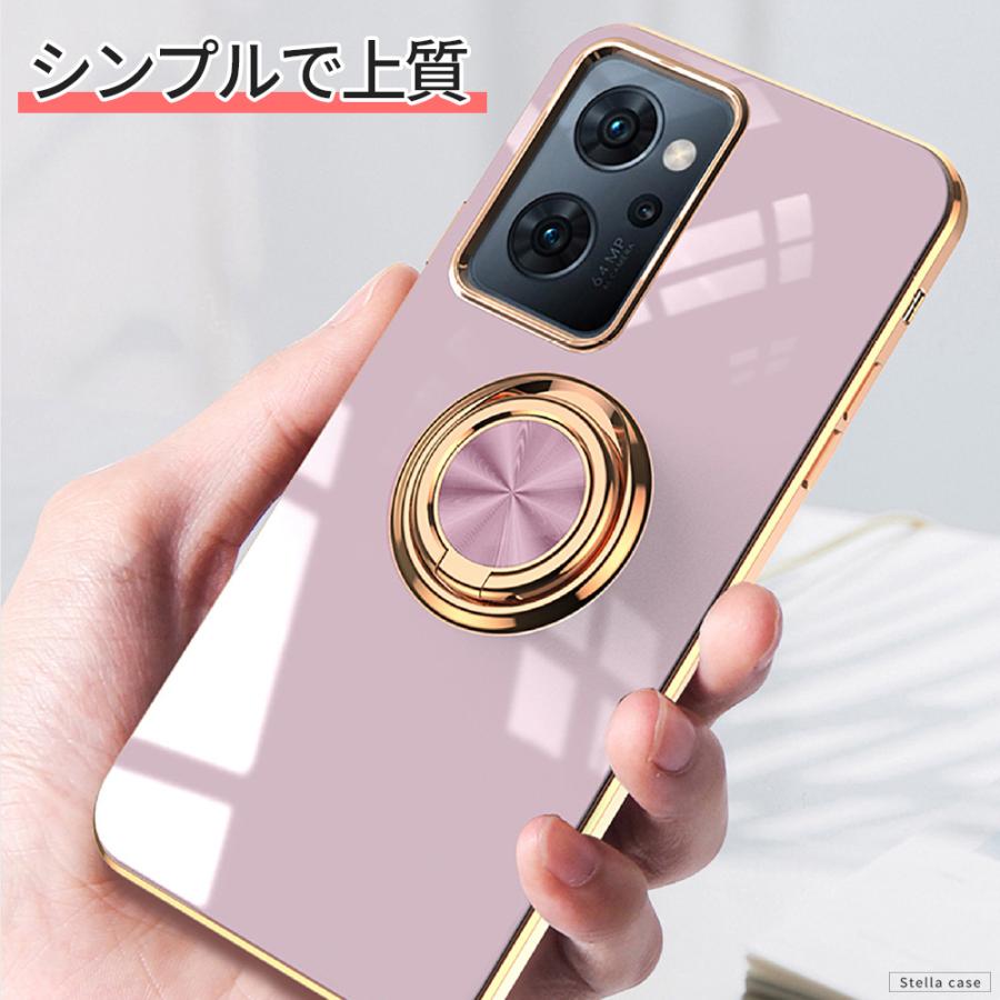 OPPO Reno9 A Reno7 A ケース リング付き OPPO Reno5 A A79 5G ケース ケース サイドメッキ 耐衝撃 カバー TPU オッポ リノ7A レノ7A リノ9A レノ9A ケース｜stellacase｜11