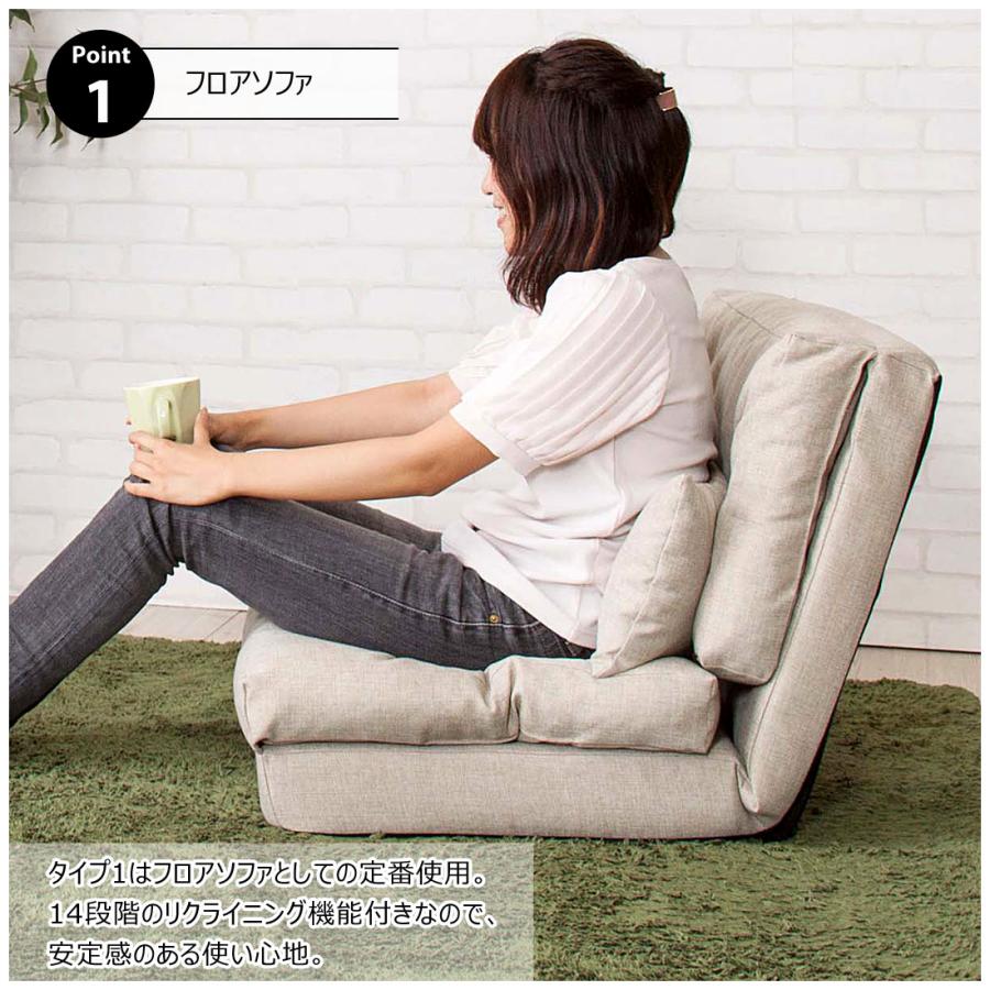 フロアソファ フロアベッド ファブリック ベッド 1人掛け 3way ソファベッド シングル |  | 05
