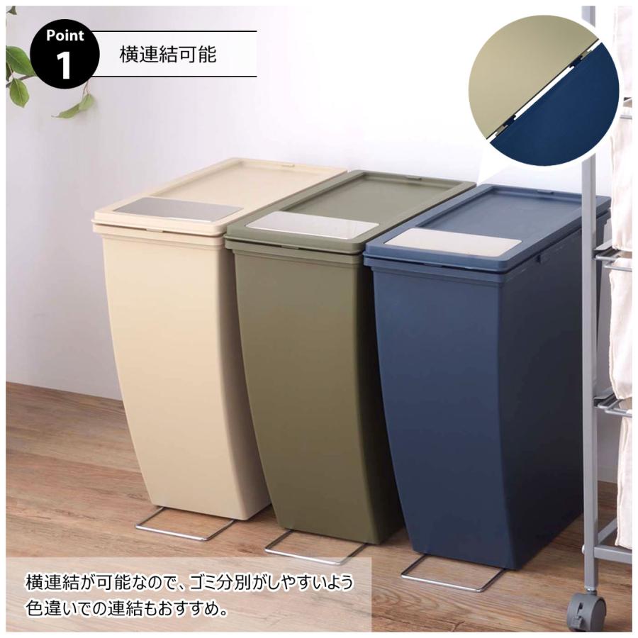 ゴミ箱 ダストボックス 20L ごみ箱 おしゃれ インテリア シンプル 連結 フラップ式 隠しキャスター ポリプロピレン パッキン付き 袋止め付き 北欧 分別 スリム |  | 05
