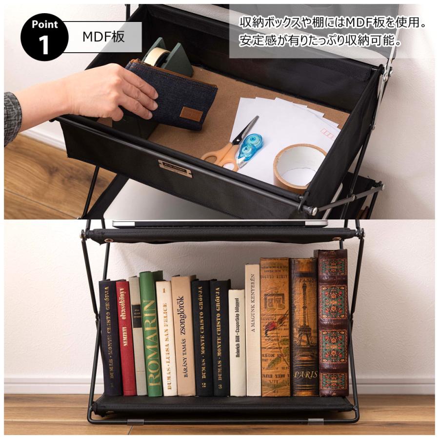 ラック 3段 おしゃれ 収納 棚 シェルフ 折りたたみ式 折り畳み式 コンパクト 持ち運び フック付き 引っ掛け 吊るし 玄関収納 アウトドア シンプル |  | 06