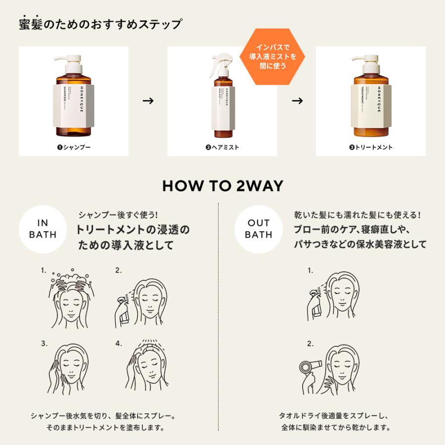 シャンプー 1dayトライアル ハニーク ディープリペア モイスト リッチグロス シャイニー ヘアトリートメント はちみつ 蜜髪 各10mL 5個セット HONEYQUE | HONEYQUE | 13
