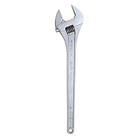 Adjustable Wrench， 24 in， Chrome， Plain