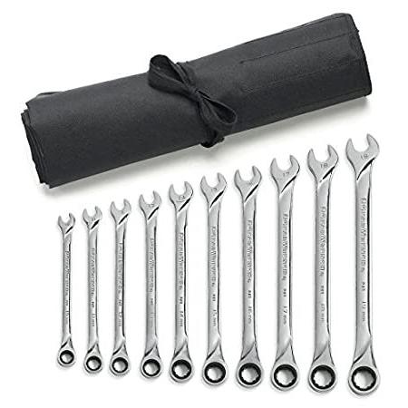 GEARWRENCH 10 Pc. 12 Point XL Ratcheting Combination Metric Wrench Set with