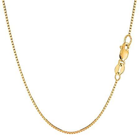 14k Yellow Gold Classic Mirror Box Chain Necklace， 1.0mm， 18