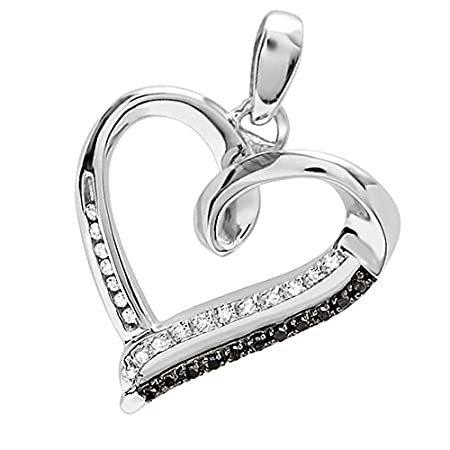 Dazzlingrock Collection (ダズリングロック コレクション) レディース ハートペンダント 0.15カラット (ctw) ブラッ
