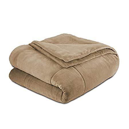 (Sand) - Vellux Plush Lux Blanket (Twin)