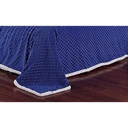 エレガントな快適®ラグジュアリーmicro-sherpa Ultra Plushソリッド毛布、すべてのサイズと多くの色利用可能 ブルー