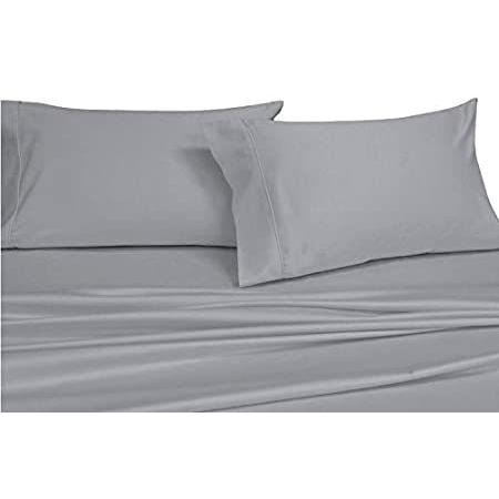 Royal Hotel Bedding Split-King: Adjustable King Bed Sheets, Solid Gray 600-