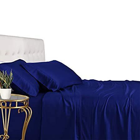【ギフト】 Royal Tradition S Blue, Royal Solid King, Set, Sheet Bed Bamboo Percent 100 ベッドカバー
