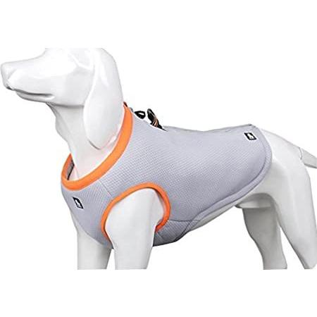 SGODA Dog Cooling Vest Harness Cooler Jacket Grey Orange XX-Large