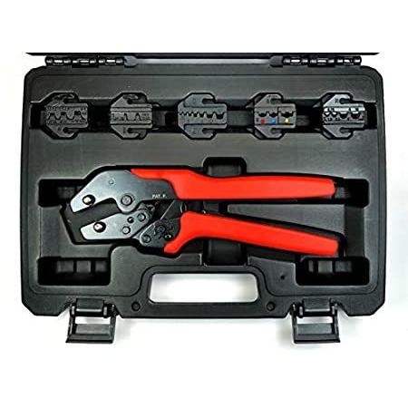 ConnectoRF Quick Interchangeable Ratchet Crimping Tool Kit with Plastic Cas