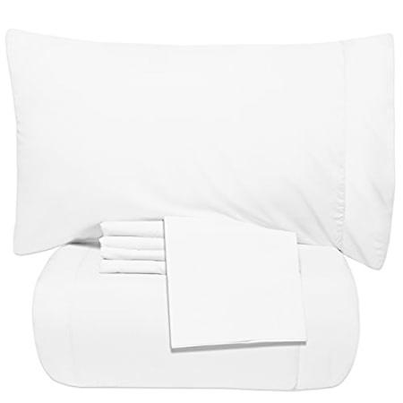 Sweet Home Collection 5 Piece Bag Comforter Set Solid Color All Season Soft