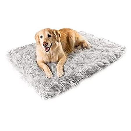 Puprug Faux Fur Memory Foam Orthopedic Dog Bed， Premium Memory Foam Base， U