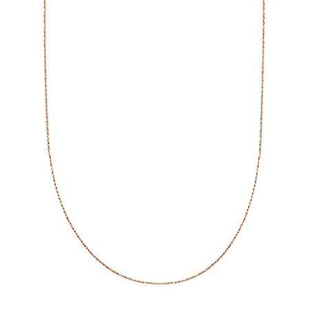 茄子紺 14k Rose Gold Rope Chain Necklace, 0.6mm, 20
