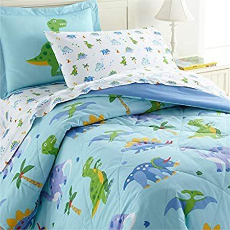 Wildkin 100% Cotton Pc Full Bed-in-A-Bag for Boys  Girls, Bedding Set In