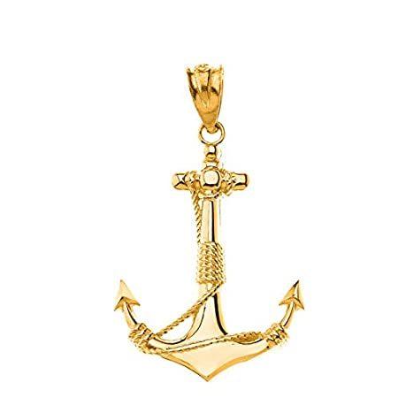 送料タダ 認定10kゴールドツイストスタイルノーティカルロープアンカーチャームペンダント 送料無料英語版 ファッション 腕時計 アクセサリー Hotels Aegeospas Gr