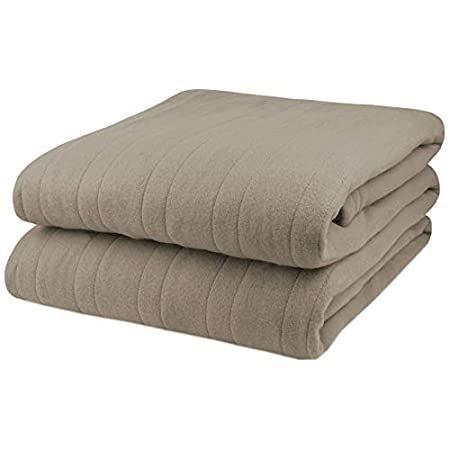 最前線の Blanket Warming Heated Electric Fleece Knit Comfort Biddeford Full Wa Taupe 毛布、ブランケット