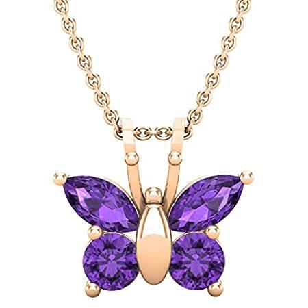 Dazzlingrock Collection(ダズリングロックコレクション) マーキスとラウンドジェムストーン レディース バタフライペンダント (