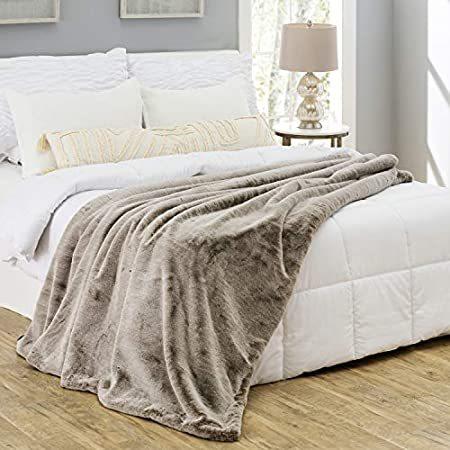 Silver Fern プレミアム 両面フェイクファー スローブランケット – フラシ天 柔らかいミンキー素材 – ラグジュアリーな柔らかさと暖かさ