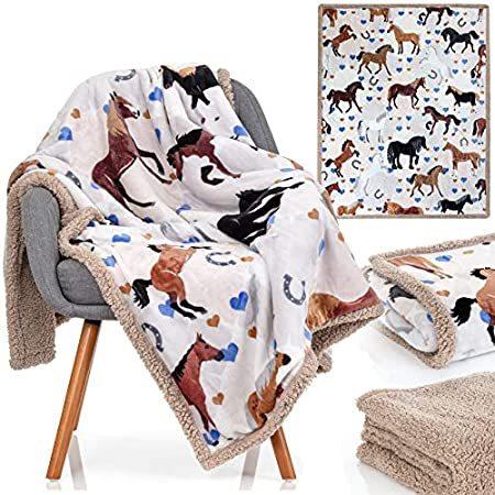 【即納】 - Blanket Horse 50x60 Belo Most - Blanket Throw Horse Soft Luxuriously Inch 毛布、ブランケット