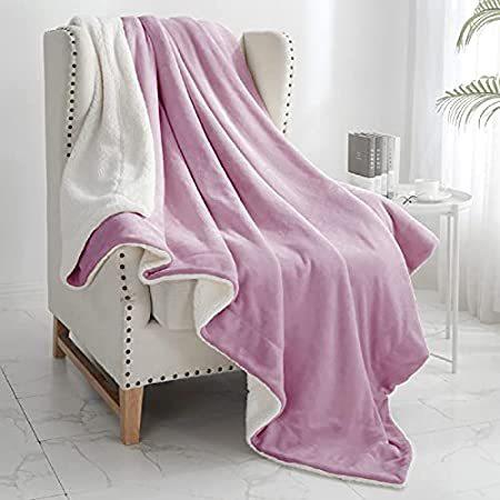 今年人気のブランド品や Sherpa Walensee Fleece Fuzzy Throw Plush Lilac) 50”x60” Size (Throw Blanket 毛布、ブランケット