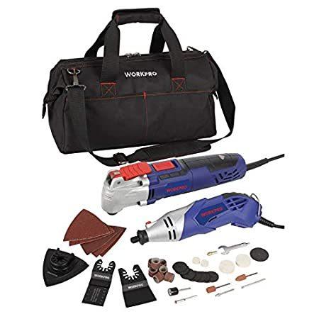 WORKPRO Rotary and Oscillating Tool Combo Kit, Various Disks and Blades, 12