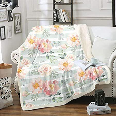 高品質の激安 Castle Fairy Pink Flowers Dyeing Sherpa Blanket Couch Sofa Chair Bed Small 毛布、ブランケット