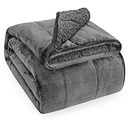 Wemore シェルパフリース加重ブランケット 大人用 15ポンド 両面 快適 ふわふわ ヘビーブランケット 超ふわふわ スローブランケット ソフトな