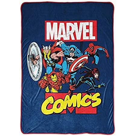 【正規品直輸入】 - Blanket Heroes Avengers Comics Marvel Measures Beddi Kids inches, 90 x 62 毛布、ブランケット