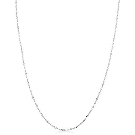 【オープニング大セール】 Filled Gold White 14k Singapore inch) 16 mm, (1 Necklace Chain ネックレス、ペンダント