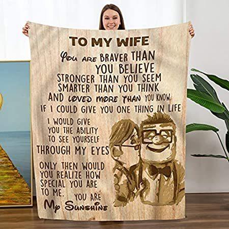 夫から妻へ フランネルブランケット クリスマス 誕生日 パーソナライゼーションギフト 癒しの思考 スロー(妻へ、夫から)