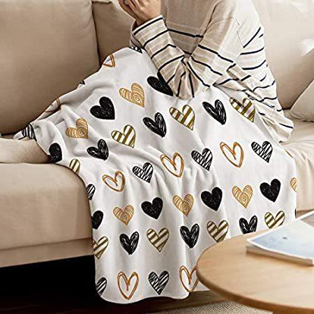 正規品 バレンタイン 恋人 ハース フランネルブランケット シンプル ハート形 スローブランケット ソフト 軽量 ベッドブランケット 快適 マイクロファイバー 毛布 ブランケット Oroagri Eu
