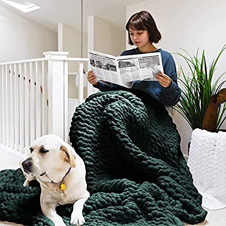 ERLYEEN チャンキーニットブランケット スロー シェニールケーブル ハンドメイド チャンキーニットスローブランケット 暖か ソフト 快適 ベッド