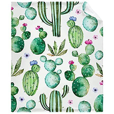 サボテン スローブランケット フランネル フリース エアコンキルト 最高のギフト 軽量 快適 プラシ天ブランケット ソファ 椅子 寝室用 XL 120