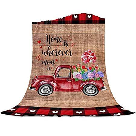 Vandarllin Home is Wherever Mom is スーパーソフトスローブランケット 母の日デコレーション ファームハウス レッドト