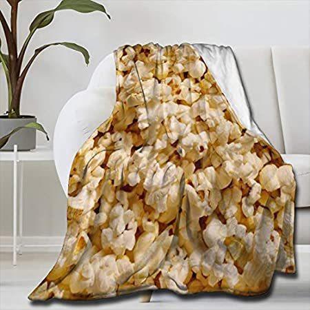 【新発売】 Popcorn Comfort Blankets，Lightweight Big Flannel Fleece Soft Super Up Close 毛布、ブランケット