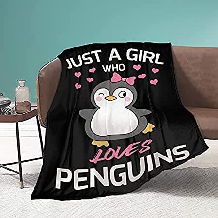 ペンギン スローブランケット Just 店のペンギン かわいいペンギン Girl ふわふわ Loves Penguins ふわふわ フラシ天ブランケット 軽量マイクロファイバ Store Stella B09b3z269n かわいいペンギン 店 千葉激安